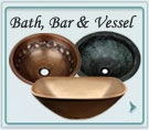 Bath Sinks, In Stock Bar Sinks, Custom Bar Sinks, Drains, Vessels