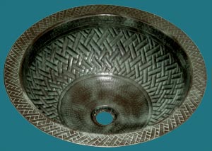 Copper Bath Sink - Basket Weave