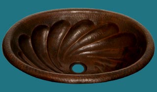 Copper Bath Sink - Oval Swirl