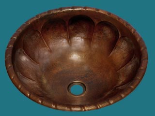 Copper Bath Sink - Scallops