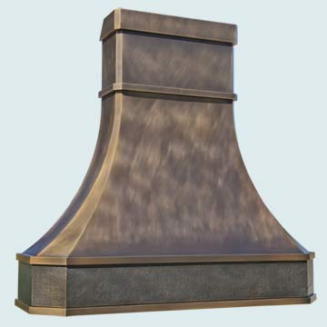  Bronze Range Hood Square Crown & Hammered Band Insert