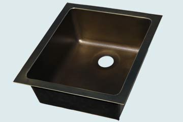 Custom Bronze and Brass Kitchen Sinks Small Undermount W/ Medium Patina