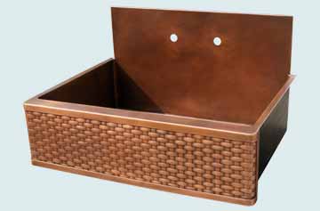 Copper Woven Apron Sinks Flush Back Splash & Woven Apron