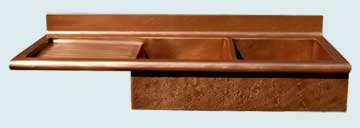 Copper Drainboard Sinks Kitchen Center With Drainboard & Splash