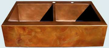 Copper Sinks Old World Patina Extra Large Drop-In W Apricot Brandy Old World 