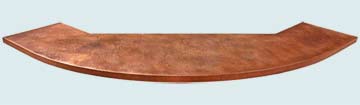  Copper Countertop Reverse Hammered Curve Bar