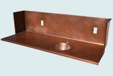  Copper Countertop Round Sink & Surround Splash 