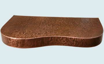  Copper Countertop Reverse Hammered Free Form Shelf