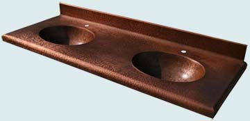  Copper Countertop Oval Sinks in Claire Lav Top