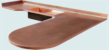  Copper Countertop Breakfast Bar Peninsula