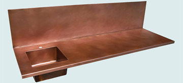  Copper Countertop 20 Inch Integral Splash