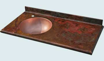  Copper Countertop Guest Bath W/ Round Sink