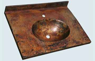  Copper Countertop Canyonlands Old World Patina, Oval Sink