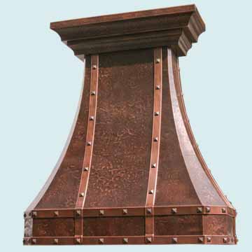  Copper Range Hood Ray's Hammering W/ Double Crown & Copper Straps