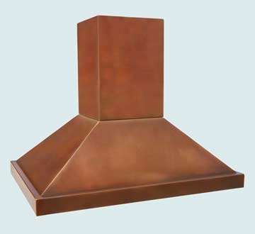  Copper Range Hood All Smooth Classic w/ Stepped Band