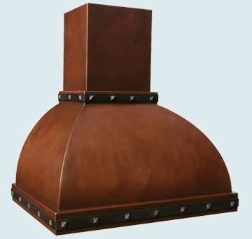  Copper Range Hood Hammered Steel Straps W/ Zinc Clavos