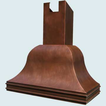  Copper Range Hood Smooth Body W/ Angled Top & Beam Notch