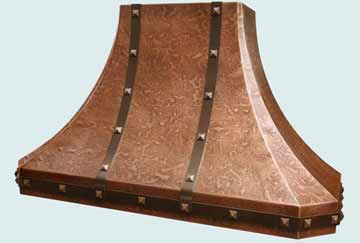  Copper Range Hood Ray's Famous Hammering W/ Brass Straps & Bronze Clavos