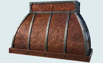  Copper Range Hood Distressed W/ 1800s Steel Strapping