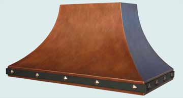  Copper Range Hood Steel Strap, Bronze Diamond-Shaped Clavos