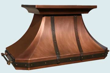  Copper Range Hood Brass Straps W/ Rivets & Brass Pot Rails