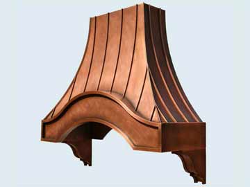  Copper Range Hood Classic Eyebrow W/ Corbels