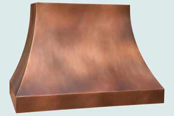  Copper Range Hood Wide Sweep With Patterned Patina