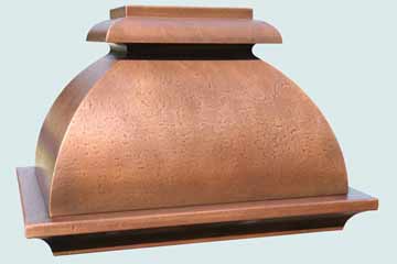  Copper Range Hood Reverse Hammered W/ Light Patina & French Scroll Band