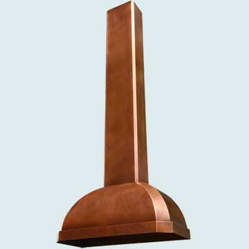  Copper Range Hood Smooth Body W/ Medium Patina & Extra Tall Stack