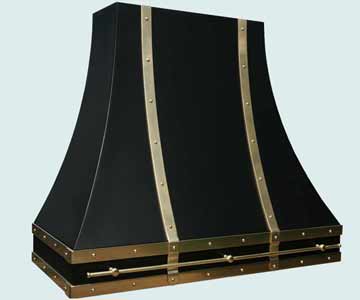  Colorcoat Range Hood Brass Straps, Rivets, & Pot Rail