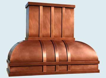  Copper Range Hood Smooth W/ Matching Copper Straps 