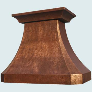  Copper Range Hood Random Hammered W/ Crown