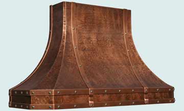  Copper Range Hood Ray's Famous Hammering W/ Copper Straps & Zinc Clavos