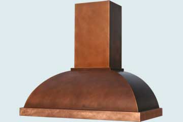  Copper Range Hood Smooth W/ Tall, Tapered Rolls