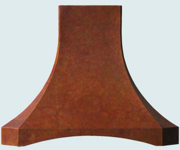  Copper Range Hood Paris Arches w Medium Renoir Patina 