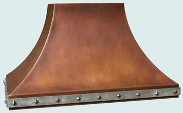  Copper Range Hood Pewter Strap W/ Zinc Clavos