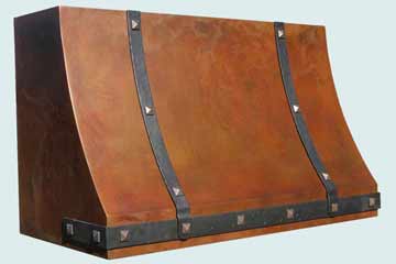  Copper Range Hood Apricot Brandy Old World W/ Hammered Straps