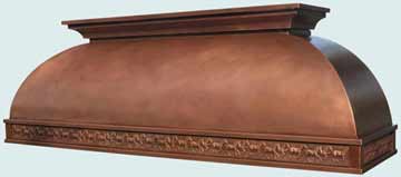  Copper Range Hood Running Horses W/ Crown & Molding