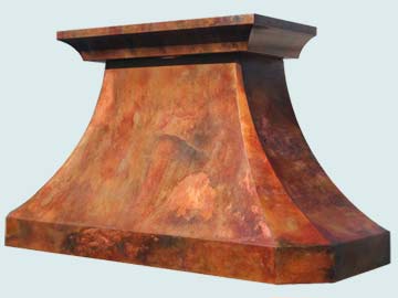  Copper Range Hood Crackling Fire Patina W/ Crown