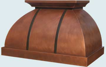  Copper Range Hood Medium Patina W/ Blackened Steel Straps