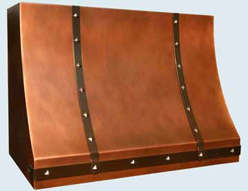  Copper Range Hood Brass Straps, Clavos On Diagonal