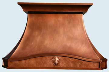  Copper Range Hood Medium Patina W/ Buffalo Repousse