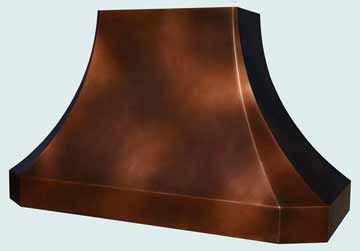  Copper Range Hood Smooth Body W/ Pattern Patina