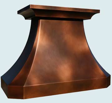  Copper Range Hood Smooth Body W/ Patterned Patina