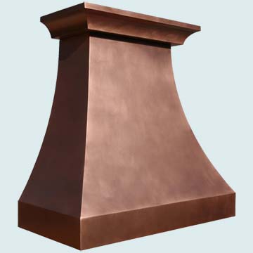  Copper Range Hood Smooth Body W/ Crown & Natural Finish