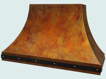  Copper Range Hood Eva's Favorite W/ Black Steel Strap & Copper Rivets