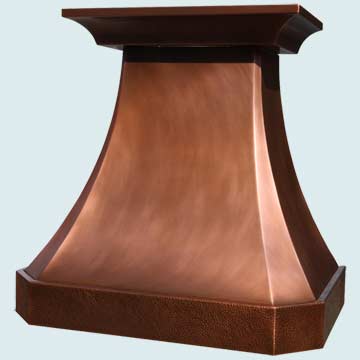  Copper Range Hood Medium Patina W/ Hammered Band