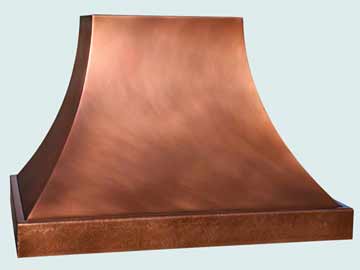  Copper Range Hood Reverse Hammered Bottom Band On Smooth Sweep