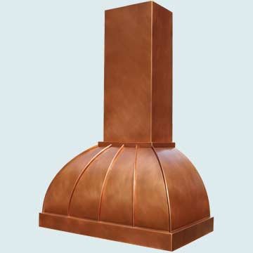  Copper Range Hood Double Roll W/ Standing Seams & Tall Stack