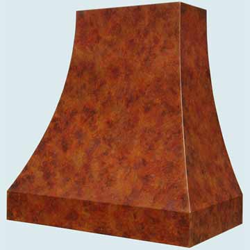  Copper Range Hood Renoir Old World Patina, Tall Bottom Band